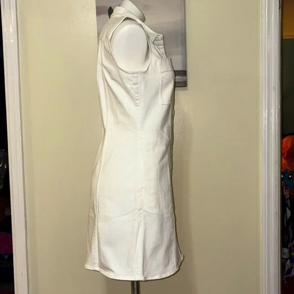 BANANA REPUBLIC White Sleeveless Denim Button Up Dress Size Small NWT - Picture 10 of 17